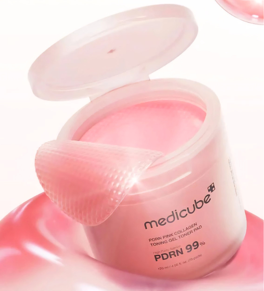 Medicube PDRN Pink Collagen Toning Gel Toner Pad (70 pads) – Rigenerazione e Compattezza ad Alta Tecnologia