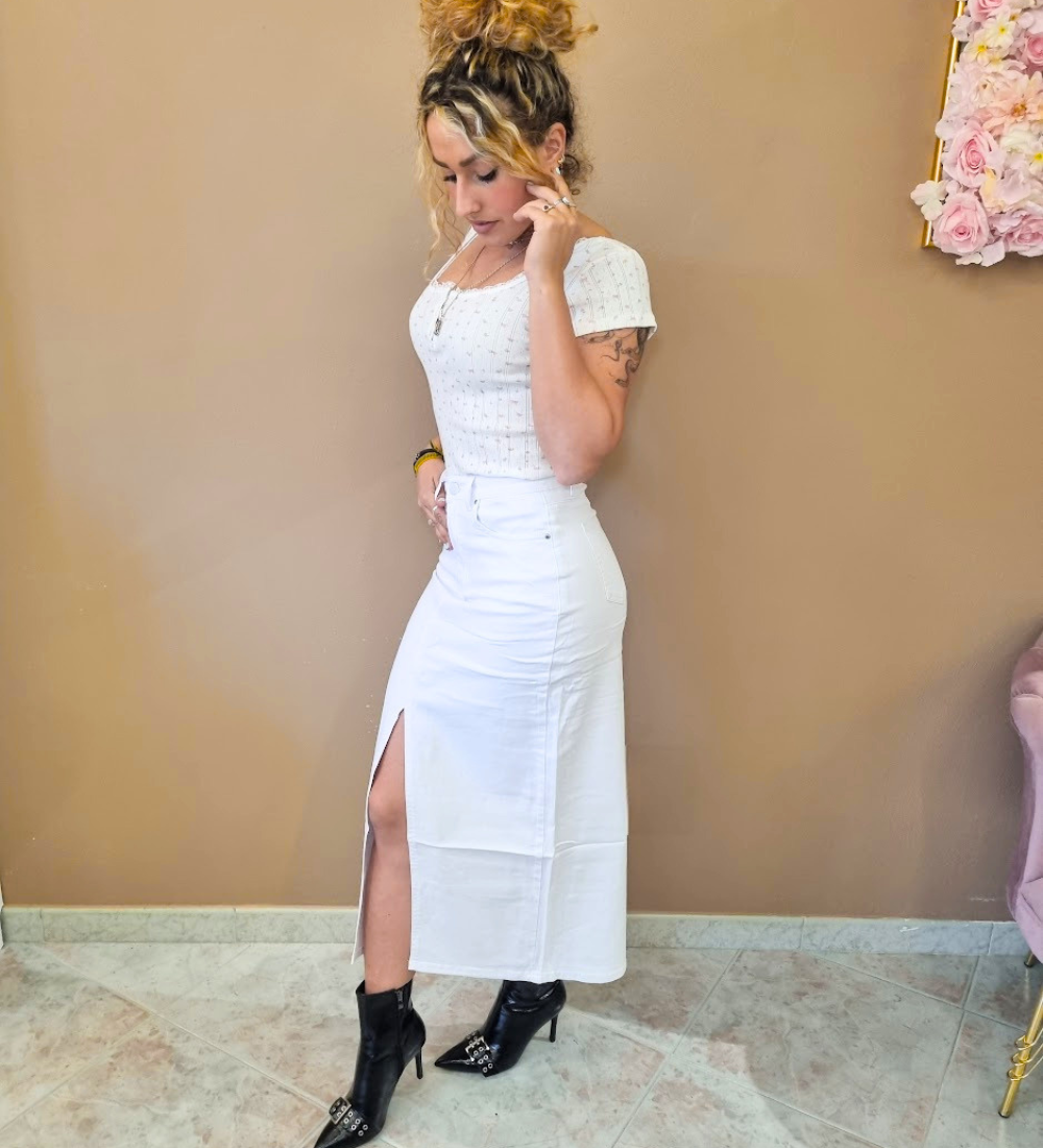 Maxi Gonna Denim White
