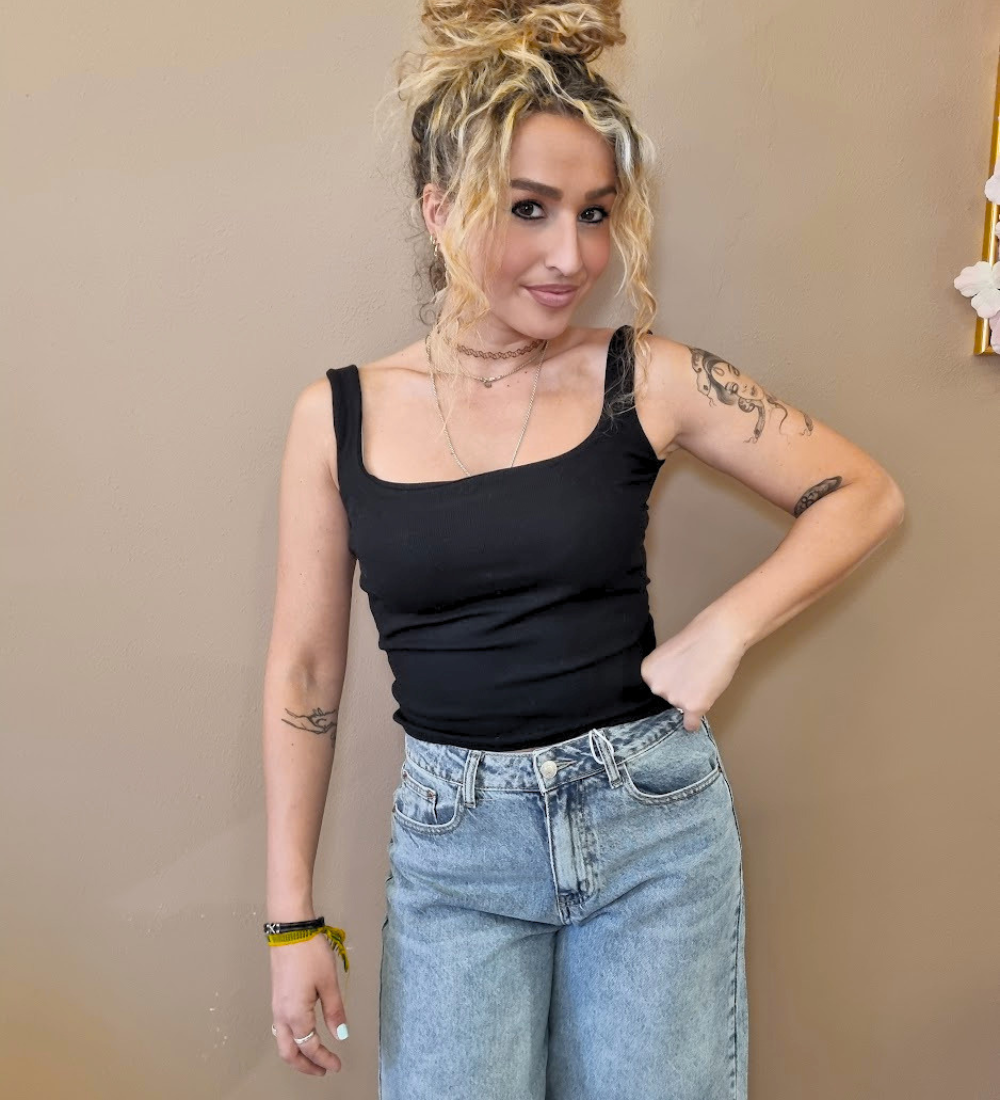 Top a Costine con Scollo Squadrato