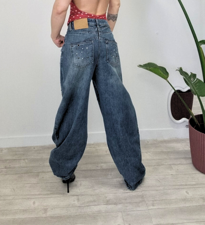 Jeans Baggy con Dettagli Cut-Out