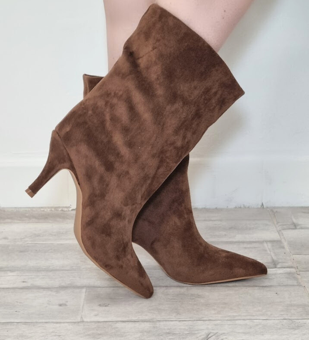 Stivaletto scamosciato con Tacco Kitten