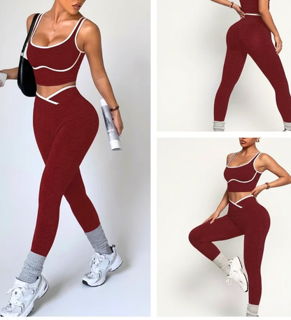 Set Sportivo 2 Pezzi: Top Crop & Leggings Cross-Waist