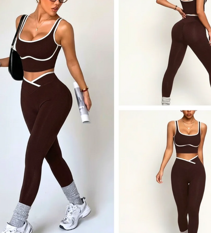 Set Sportivo 2 Pezzi: Top Crop & Leggings Cross-Waist