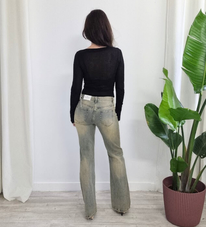 JEANS ARIANNA A ZAMPA LAVAGGIO VINTAGE
