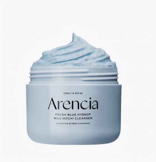 Arencia Fresh Blue Hyssop Rice Mochi Cleanser – Detergente Viso Purificante e Idratante (120g / 4.23 oz)