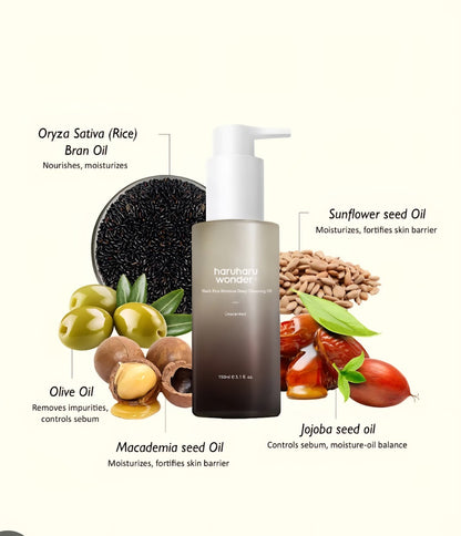 Haruharu Wonder – Black Rice Moisture Deep Cleansing Oil [Unscented] (150ml)