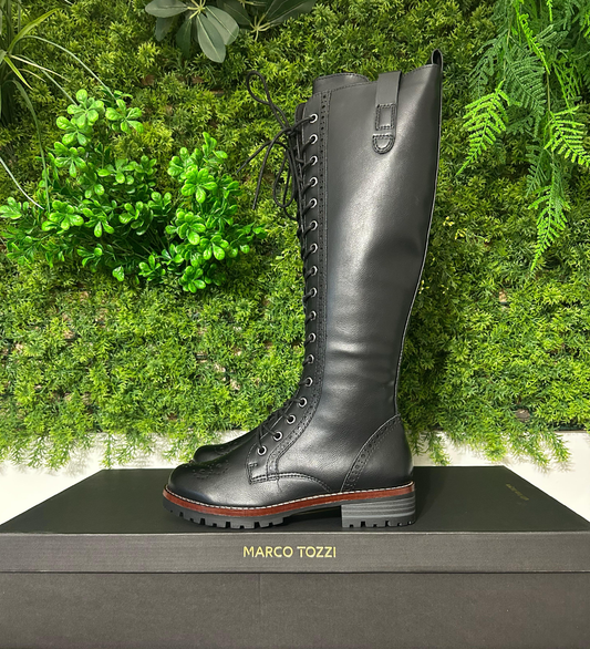 Marco Tozzi – Stivale Nero con Lacci