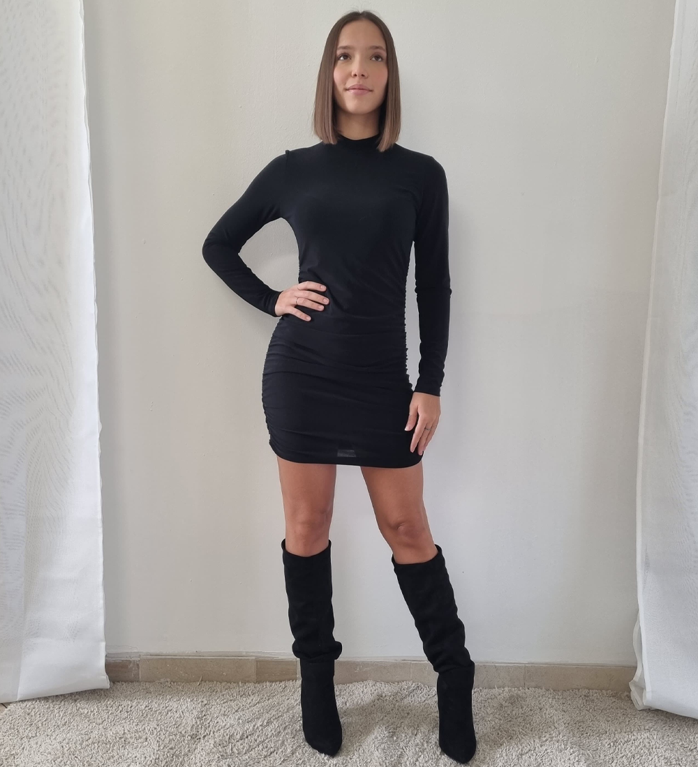 Vestito Corto Manica Lunga